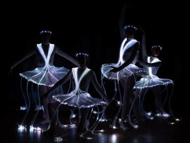 LED dancers on the French Riviera